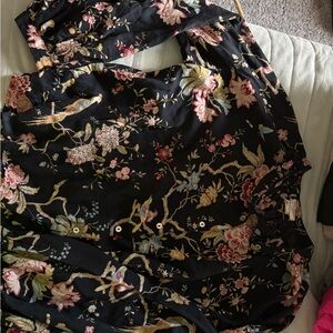 Chic Black Floral Blouse